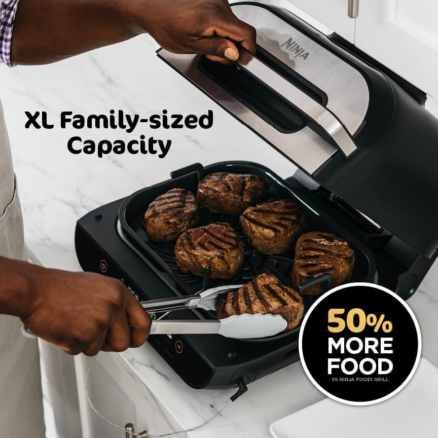Ninja | Indoor Grill and Air Fryer| Foodi Smart XL | 6-in-1 Grill, Air Fry, Roast, Bake, Broil, Dehydrate & Crisp
