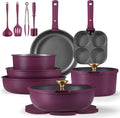 CAROTE 21pcs Pots and Pans Set, Nonstick Cookware Set Detachable Handle, Induction Kitchen Cookware Sets Non Stick with Removable Handle