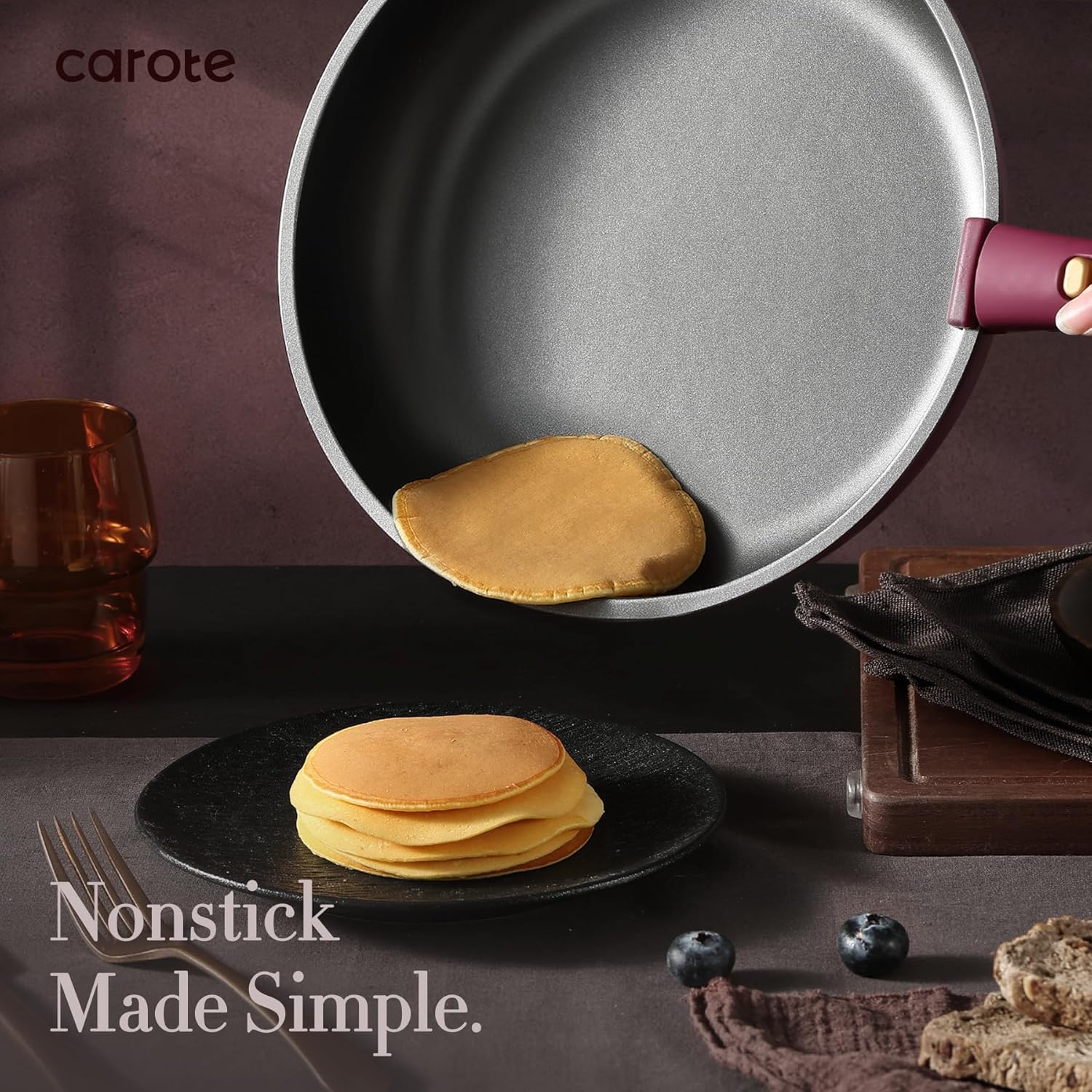 CAROTE 21pcs Pots and Pans Set, Nonstick Cookware Set Detachable Handle, Induction Kitchen Cookware Sets Non Stick with Removable Handle