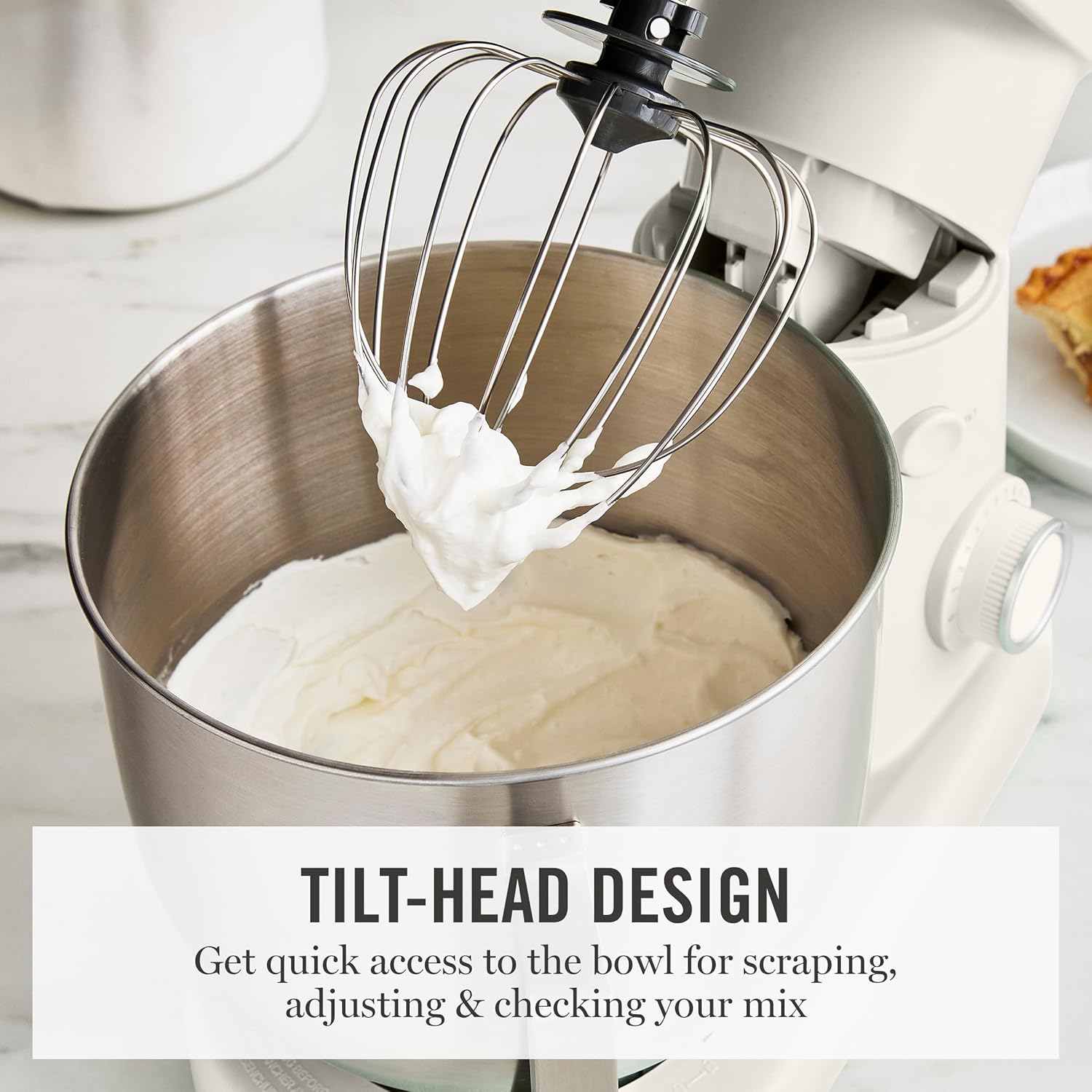 Martha Stewart  Tilt-Head Stand Mixer, 12 Speed, 5.3QT Stainless Steel Bowl, Splash Guard with Pour Chute, Whisk, Dough Hook, Flat Beater, Electric Kitchen Baking Mixer, Bread, Cake, Whip, Linen White Visit the Martha Stewart Store