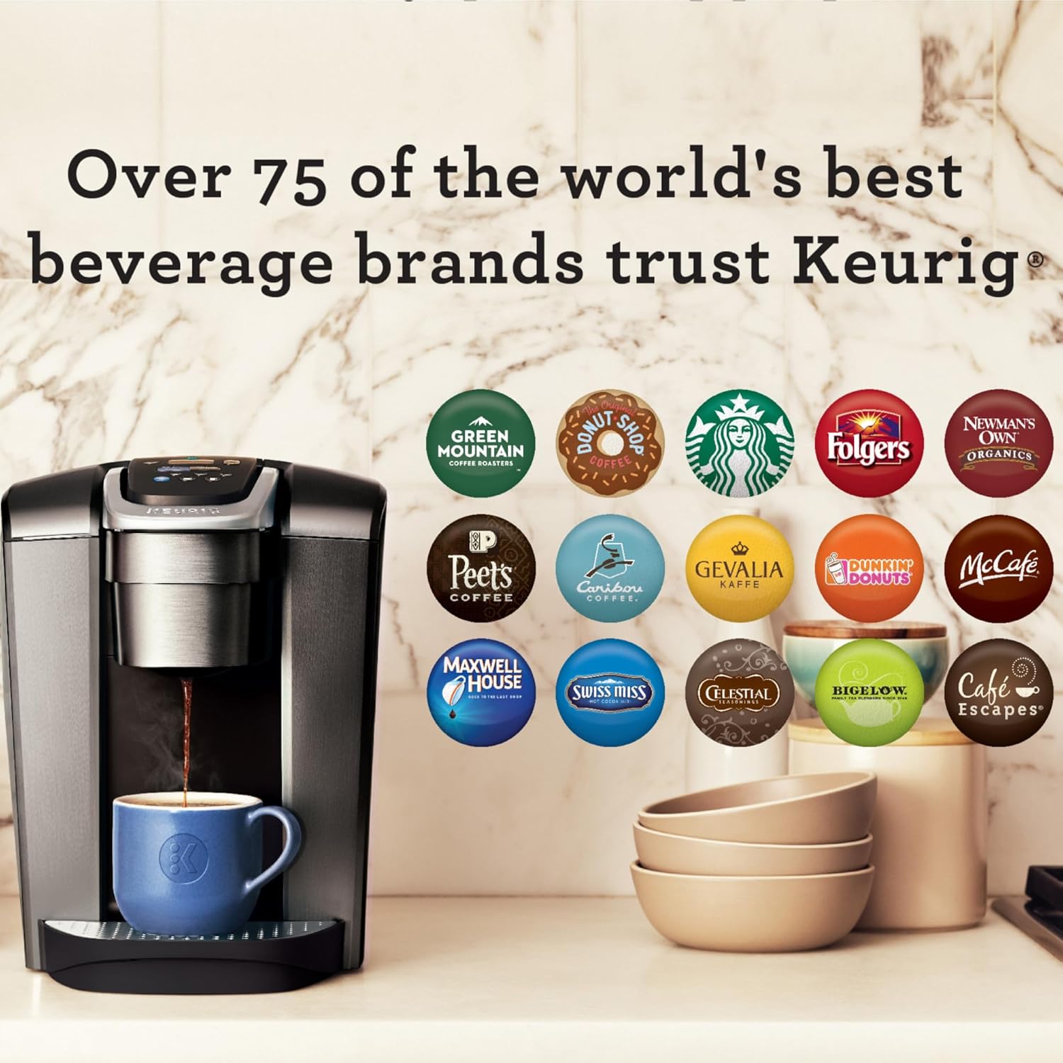 Keurig K-Elite Single Serve K-Cup Pod Coffee Maker, with Strength and Temperature Control, Iced Coffee Capability