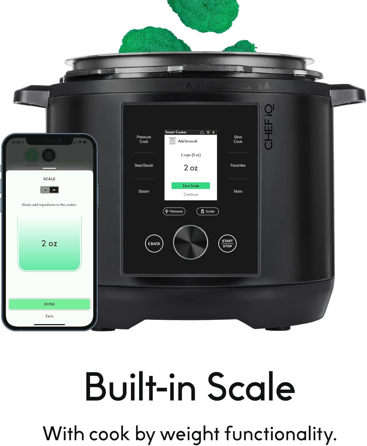 CHEF iQ Smart Pressure Cooker with WiFi and Built-in Scale - Easy-to-Use 10-in-1 Multicooker with 500+ Guided Recipes - Rice Cooker