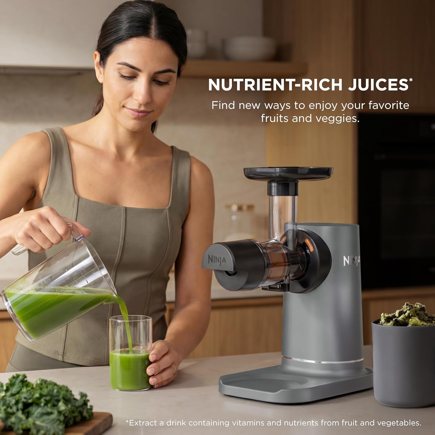 Ninja NeverClog Cold Press Juicer | Powerful Electric Slow Masticating Juicer with Pulp Control