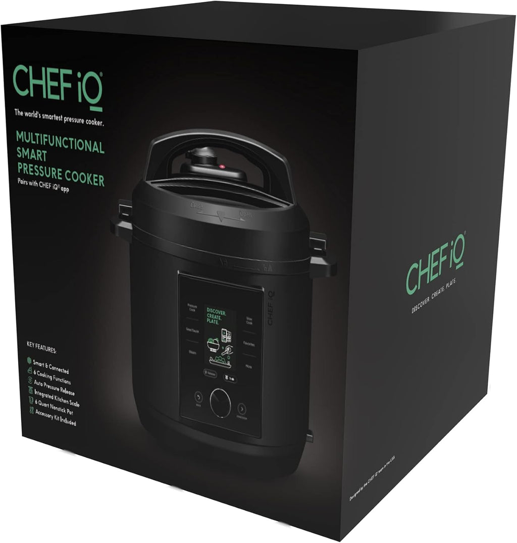 CHEF iQ Smart Pressure Cooker with WiFi and Built-in Scale - Easy-to-Use 10-in-1 Multicooker with 500+ Guided Recipes - Rice Cooker