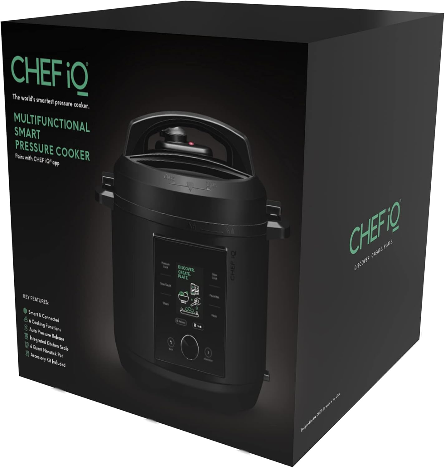 CHEF iQ Smart Pressure Cooker with WiFi and Built-in Scale - Easy-to-Use 10-in-1 Multicooker with 500+ Guided Recipes - Rice Cooker