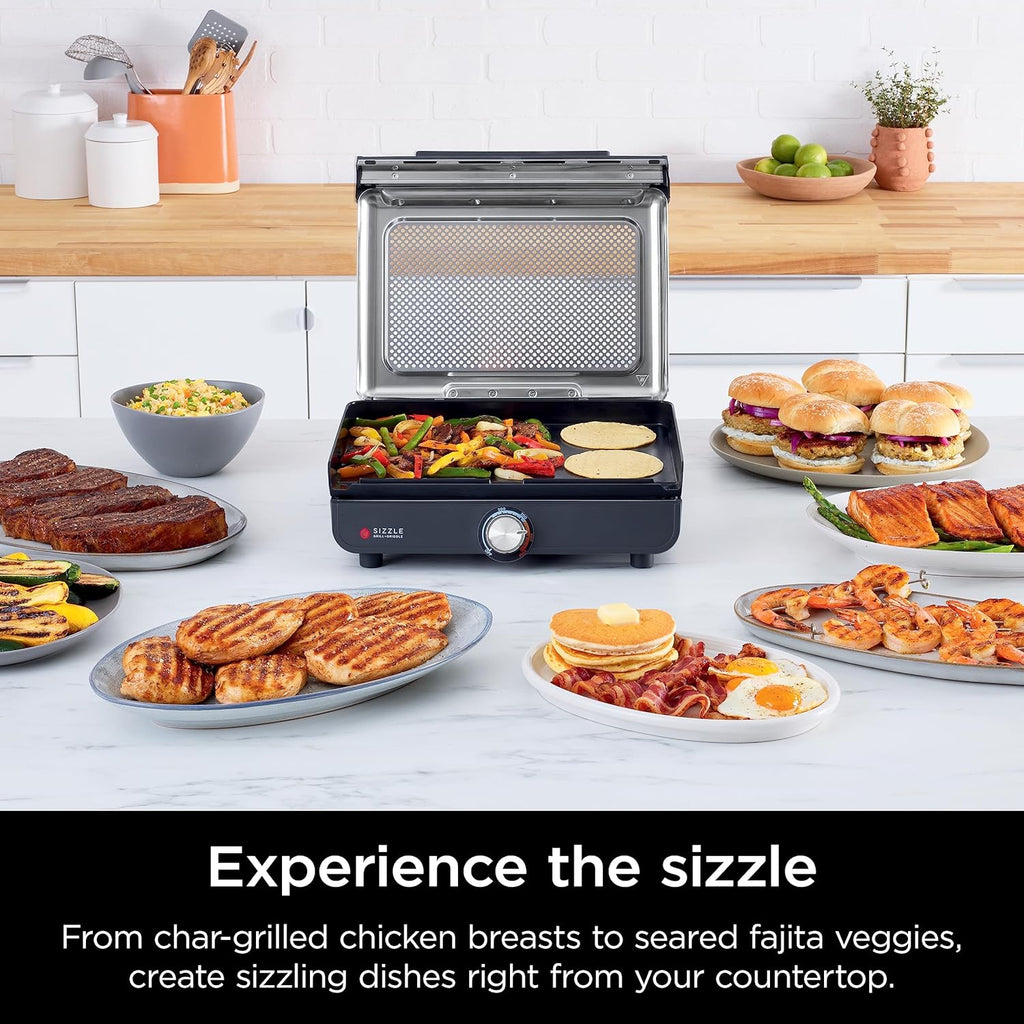 Ninja Griddle and Indoor Grill, 14’’, Electric Grill, For Steak, Burgers, Salmon, Veggies, and More, Pancake Griddle, Nonstick, D